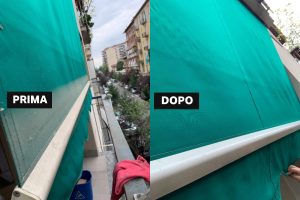 Prima e Dopo - Pulizia tende esterne a Torino